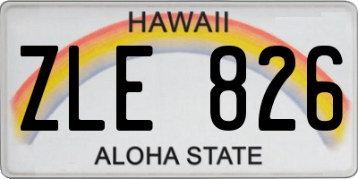 HI license plate ZLE826