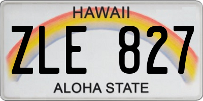 HI license plate ZLE827