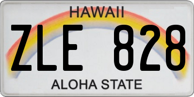HI license plate ZLE828