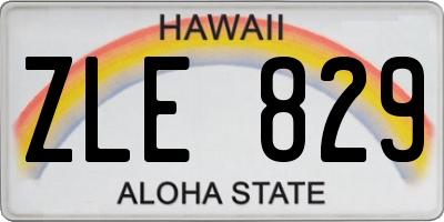 HI license plate ZLE829