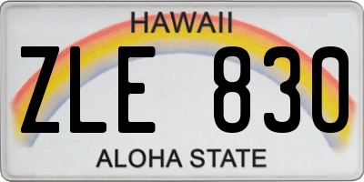 HI license plate ZLE830