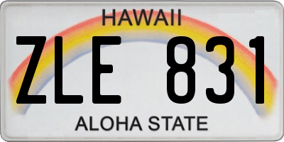 HI license plate ZLE831