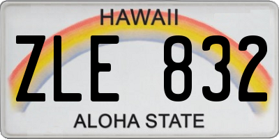 HI license plate ZLE832