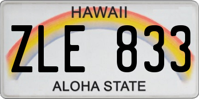 HI license plate ZLE833