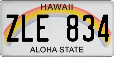 HI license plate ZLE834