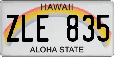 HI license plate ZLE835