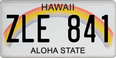 HI license plate ZLE841