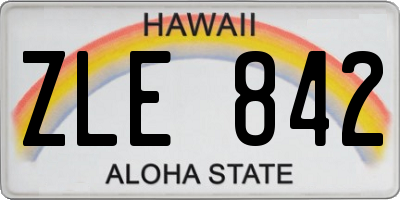 HI license plate ZLE842