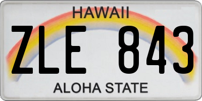 HI license plate ZLE843