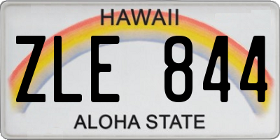 HI license plate ZLE844