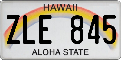 HI license plate ZLE845
