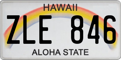HI license plate ZLE846