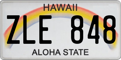 HI license plate ZLE848