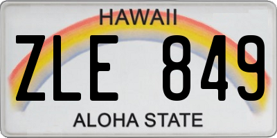 HI license plate ZLE849