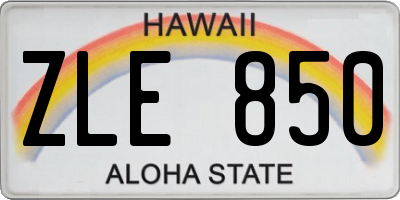HI license plate ZLE850