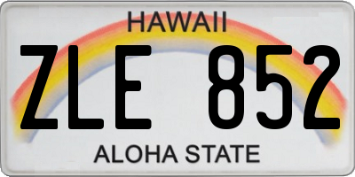 HI license plate ZLE852