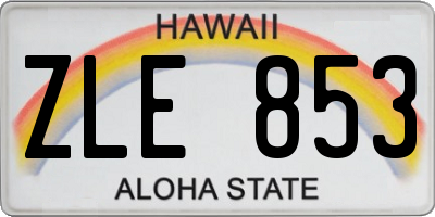 HI license plate ZLE853