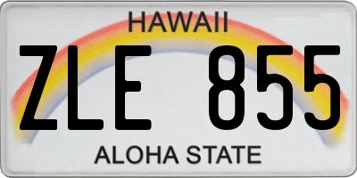 HI license plate ZLE855
