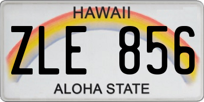 HI license plate ZLE856