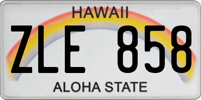 HI license plate ZLE858
