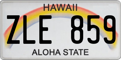 HI license plate ZLE859