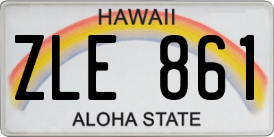 HI license plate ZLE861