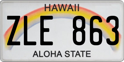 HI license plate ZLE863