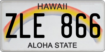 HI license plate ZLE866