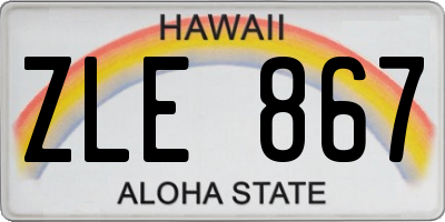 HI license plate ZLE867