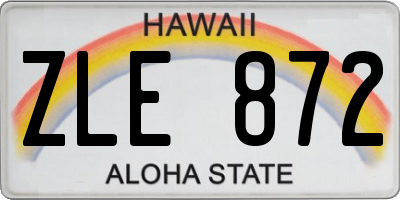 HI license plate ZLE872