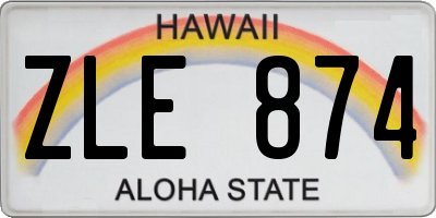HI license plate ZLE874