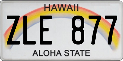 HI license plate ZLE877