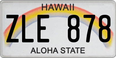 HI license plate ZLE878