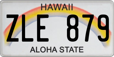 HI license plate ZLE879