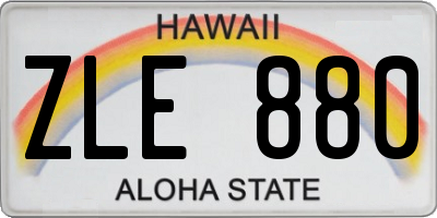 HI license plate ZLE880