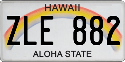 HI license plate ZLE882