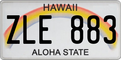 HI license plate ZLE883
