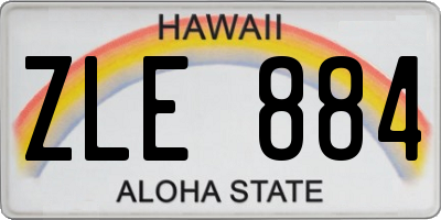 HI license plate ZLE884