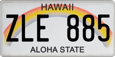 HI license plate ZLE885