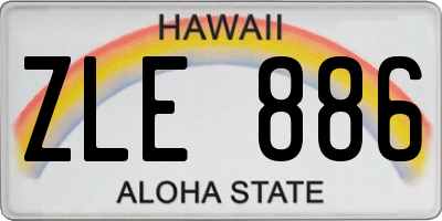 HI license plate ZLE886