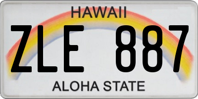 HI license plate ZLE887