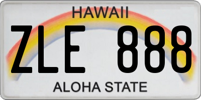 HI license plate ZLE888