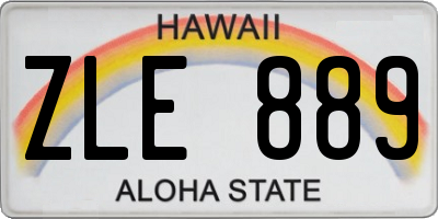 HI license plate ZLE889
