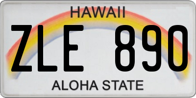 HI license plate ZLE890