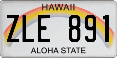 HI license plate ZLE891