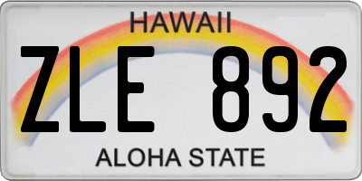 HI license plate ZLE892