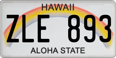 HI license plate ZLE893
