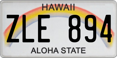HI license plate ZLE894