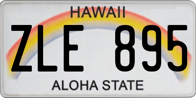 HI license plate ZLE895