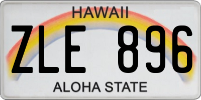 HI license plate ZLE896